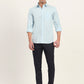 Sky Blue Solid Slim Fit Semi Casual Shirt | Greenfibre
