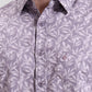 Purple Printed Slim Fit Casual Shirt | Greenfibre