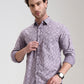 Purple Printed Slim Fit Casual Shirt | Greenfibre