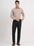 Black Solid Slim Fit Formal Trouser | Greenfibre