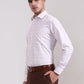 Pink & Grey Checked Slim Fit Formal Shirt | Greenfibre