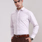 Pink & Grey Checked Slim Fit Formal Shirt | Greenfibre
