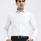 White & Black Solid Slim Fit Formal Shirt | Greenfibre