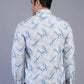Blue Printed Slim Fit Casual Shirt | Greenfibre