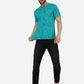 Teal Blue Printed Slim Fit T-Shirt | Greenfibre