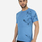 Campanula Blue Printed Slim Fit T-Shirt | Greenfibre