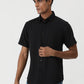 Black Solid Slim Fit Casual Shirt | Greenfibre