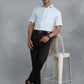 Light Blue Checked Regular Fit Formal Shirt | Greenfibre