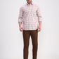 Brown Checked Smart Fit Semi Casual Shirt | Greenfibre