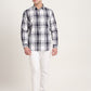 Navy Blue Checked Slim Fit Casual Shirt | JadeBlue