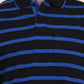 Black & Royal Blue Striped Regular Fit Polo T-Shirt | Greenfibre