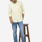 Light Yellow Printed Smart Fit Semi Casual Shirt | Greenfibre
