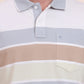 White & Light Grey Striped Regular Fit Polo T-Shirt | Greenfibre