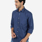 Blue Printed Smart Fit Semi Casual Shirt | Greenfibre