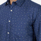 Blue Printed Smart Fit Semi Casual Shirt | Greenfibre