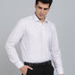 White Printed Regular Fit Formal Shirt | JadeBlue