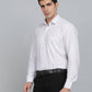 White Printed Regular Fit Formal Shirt | JadeBlue