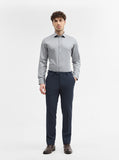 Grey Printed Slim Fit Formal Shirt | Greenfibre