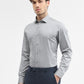 Grey Printed Slim Fit Formal Shirt | Greenfibre