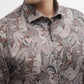 Green & Brown Printed Slim Fit Party Wear Shirt | Greenfibre