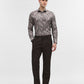 Green & Brown Printed Slim Fit Party Wear Shirt | Greenfibre