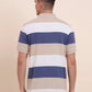 White & Beige Striped Regular Fit Polo T-Shirt | Greenfibre