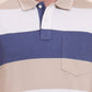 White & Beige Striped Regular Fit Polo T-Shirt | Greenfibre