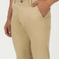 Beige Solid Neo Fit Casual Trouser | Greenfibre