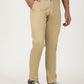 Beige Solid Neo Fit Casual Trouser | Greenfibre