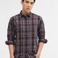Maroon Checked Slim Fit Casual Shirt | Greenfibre