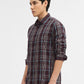 Maroon Checked Slim Fit Casual Shirt | Greenfibre