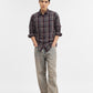 Maroon Checked Slim Fit Casual Shirt | Greenfibre