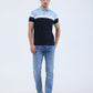 Sky Blue Striped Regular Fit Polo T-Shirt | Greenfibre