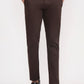 Dark Brown Solid Super Slim Fit Casual Trouser | Greenfibre