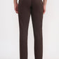 Dark Brown Solid Super Slim Fit Casual Trouser | Greenfibre