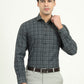 Teal Green Checked Slim Fit Formal Shirt | Greenfire