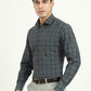 Teal Green Checked Slim Fit Formal Shirt | Greenfire