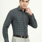 Teal Green Checked Slim Fit Formal Shirt | Greenfire