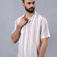 Grey Striped Slim Fit Casual Shirt | JadeBlue