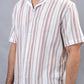 Grey Striped Slim Fit Casual Shirt | JadeBlue