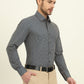 Blue Printed Slim Fit Party Wear Shirt | Wyre