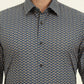 Blue Printed Slim Fit Party Wear Shirt | Wyre