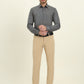 Blue Printed Slim Fit Party Wear Shirt | Wyre