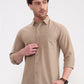 Khaki Solid Slim Fit Casual Shirt | Greenfibre
