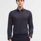 Blue & Maroon Striped Slim Fit Formal Shirt | Greenfibre