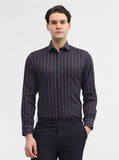 Blue & Maroon Striped Slim Fit Formal Shirt | Greenfibre
