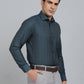 Green Printed Slim Fit Formal Shirt | Greenfibre