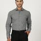 Grey Printed Slim Fit Formal Shirt | Greenfibre