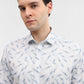 Blue & White Printed Slim Fit Party Wear Shirt | Greenfibre