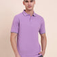 Lavender Solid Slim Fit Polo T-Shirt | Greenfibre